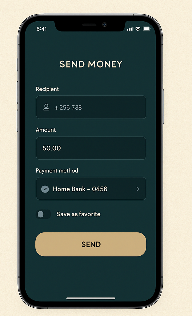 Send Money Mobile UI